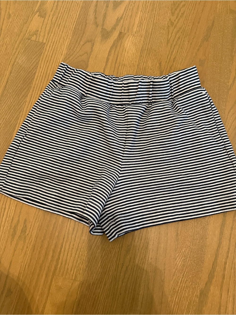 J. Crew Navy and White Striped Knit Shorts